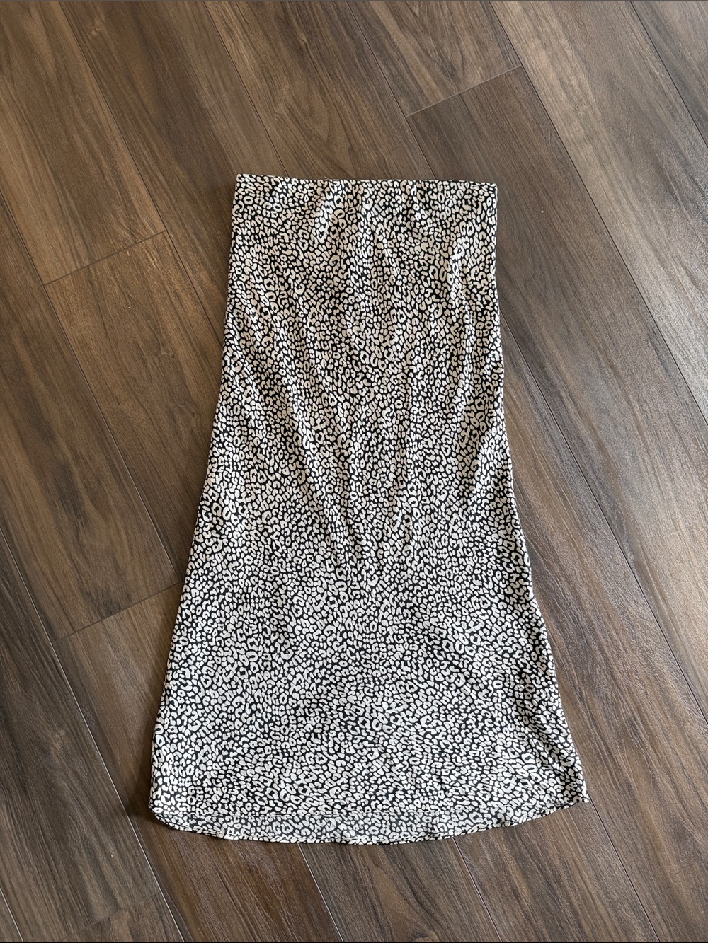 Bardot Black and White Leopard Maxi Skirt